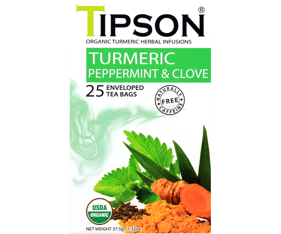 Organic Turmeric Peppermint & Clove - 25 Enveloped Tea Bags
