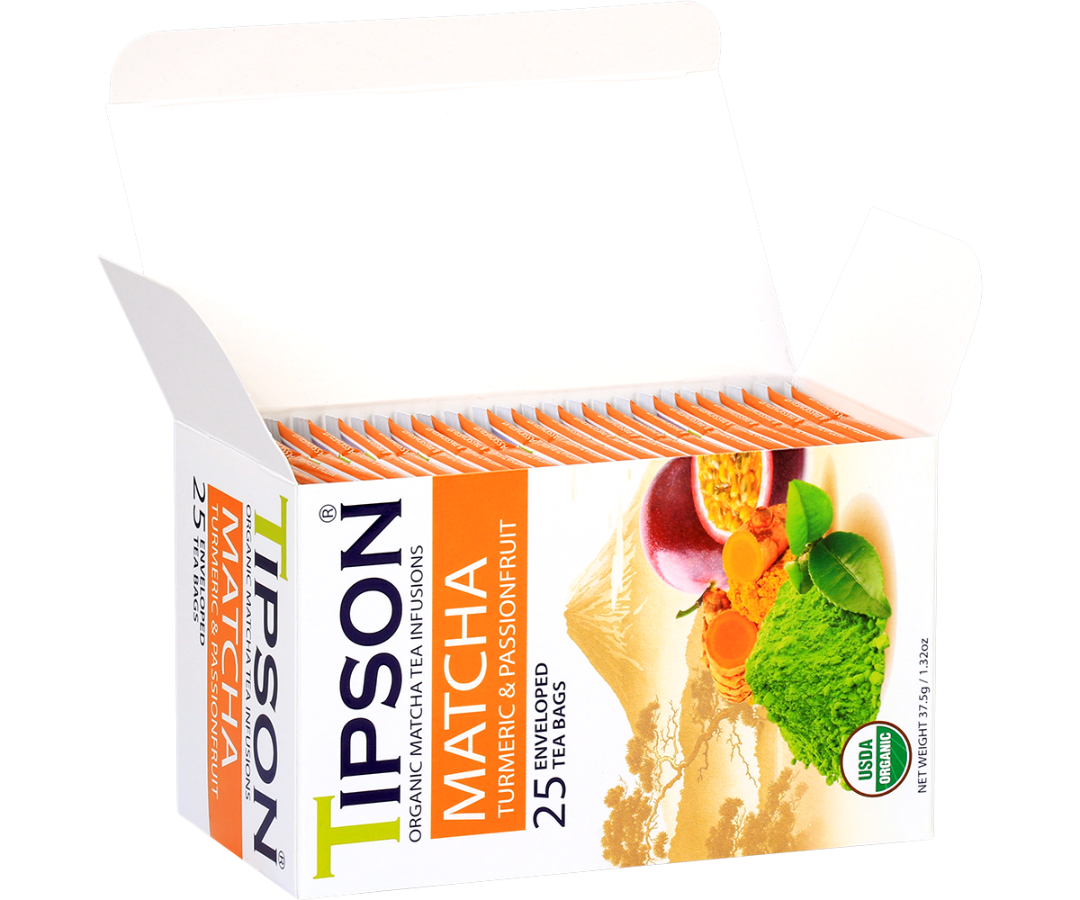 Organic Matcha Turmeric & Passionfruit - 25 Enveloped Tea Bags