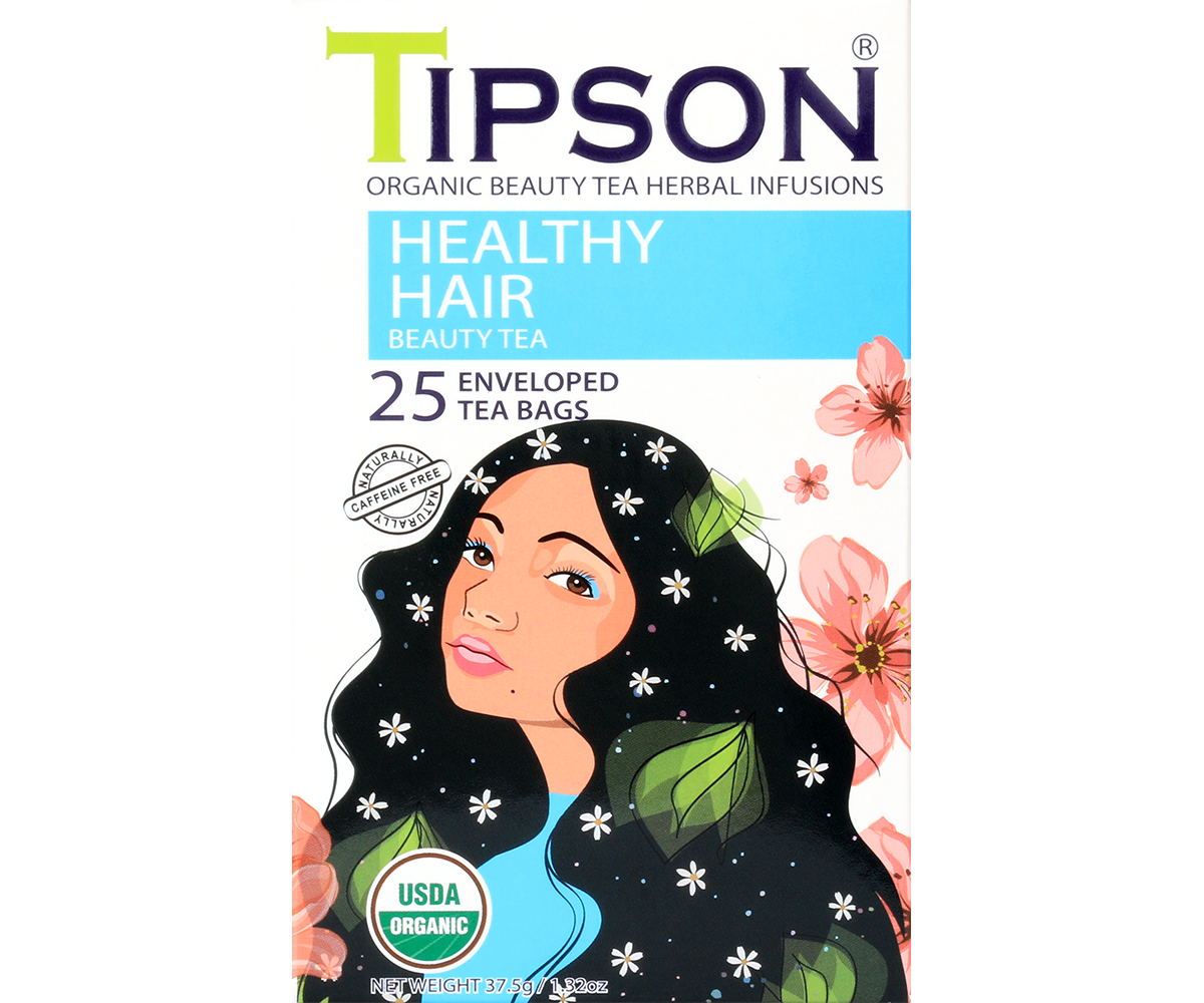Organic Beauty Tea Healthy Hair - 25 Enveloped Tea Bags