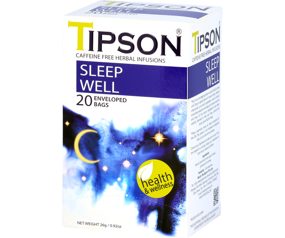 Tipson Herbal Wellness - Sleep Well Tea - 20 Enveloped Tea Bags