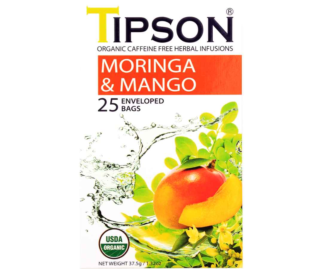 Organic Moringa Mango - 25 Enveloped Tea Bags