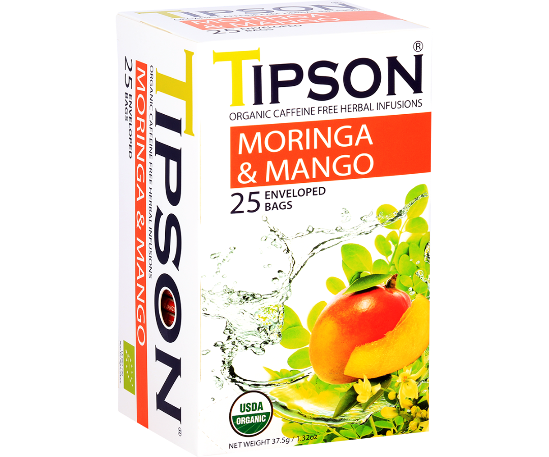 Organic Moringa Mango - 25 Enveloped Tea Bags