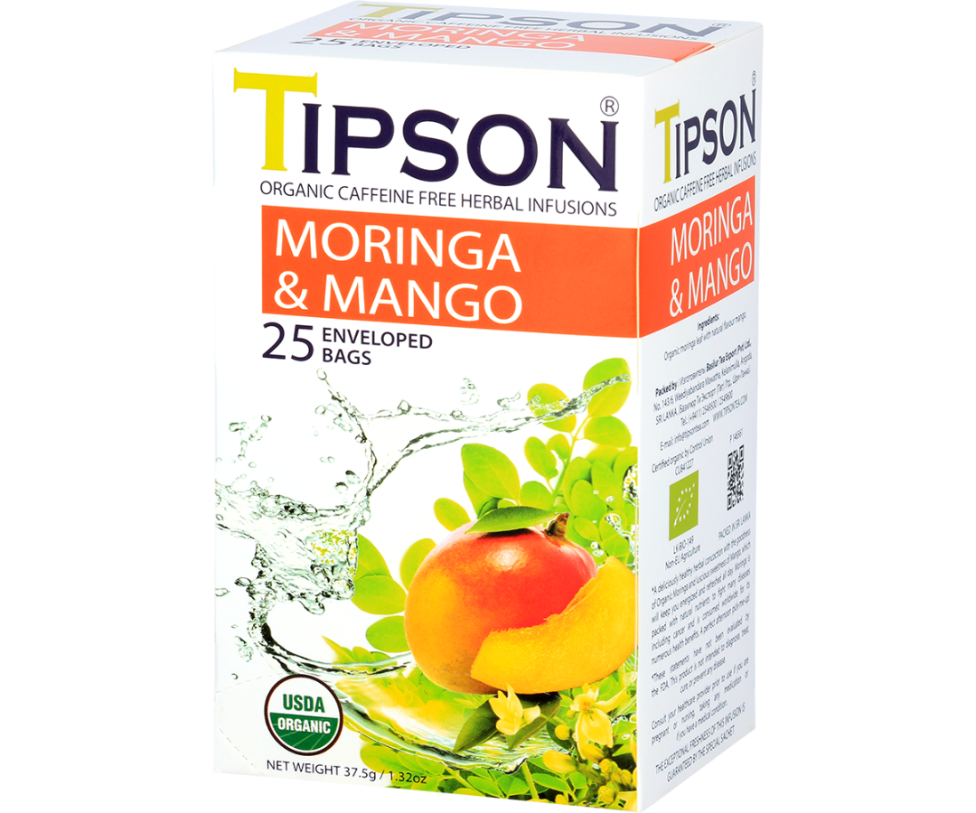 Organic Moringa Mango - 25 Enveloped Tea Bags
