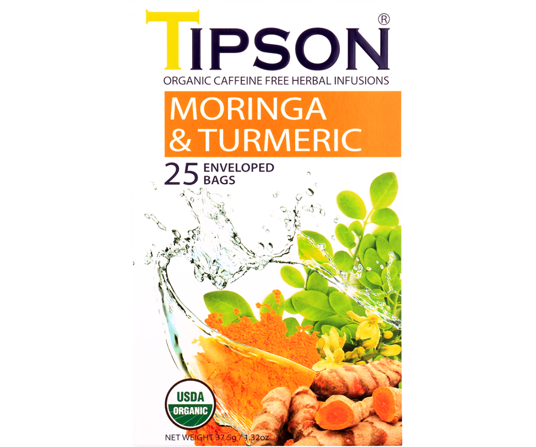 Organic Moringa & Turmeric - 25 Enveloped Tea Bags
