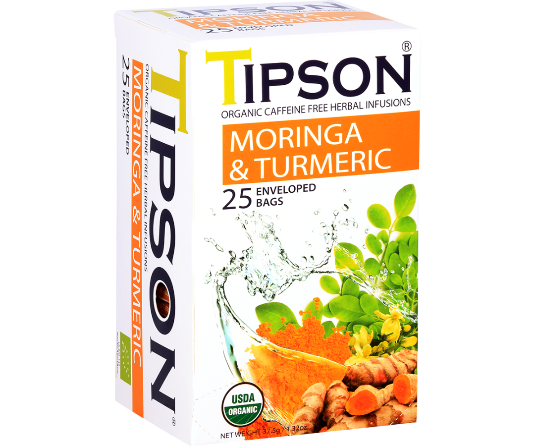 Organic Moringa & Turmeric - 25 Enveloped Tea Bags