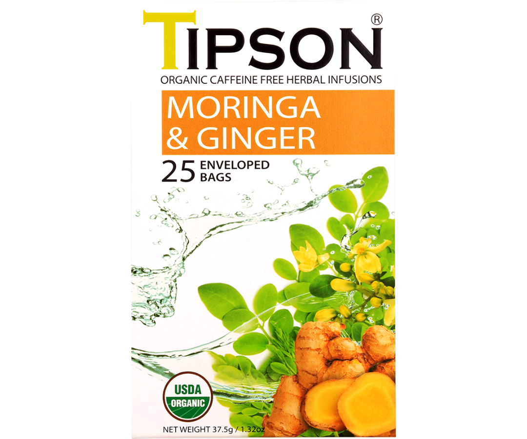 Organic Moringa & Ginger - 25 Enveloped Tea Bags
