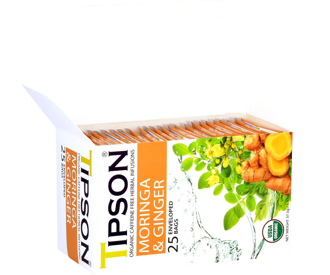 Organic Moringa & Ginger - 25 Enveloped Tea Bags
