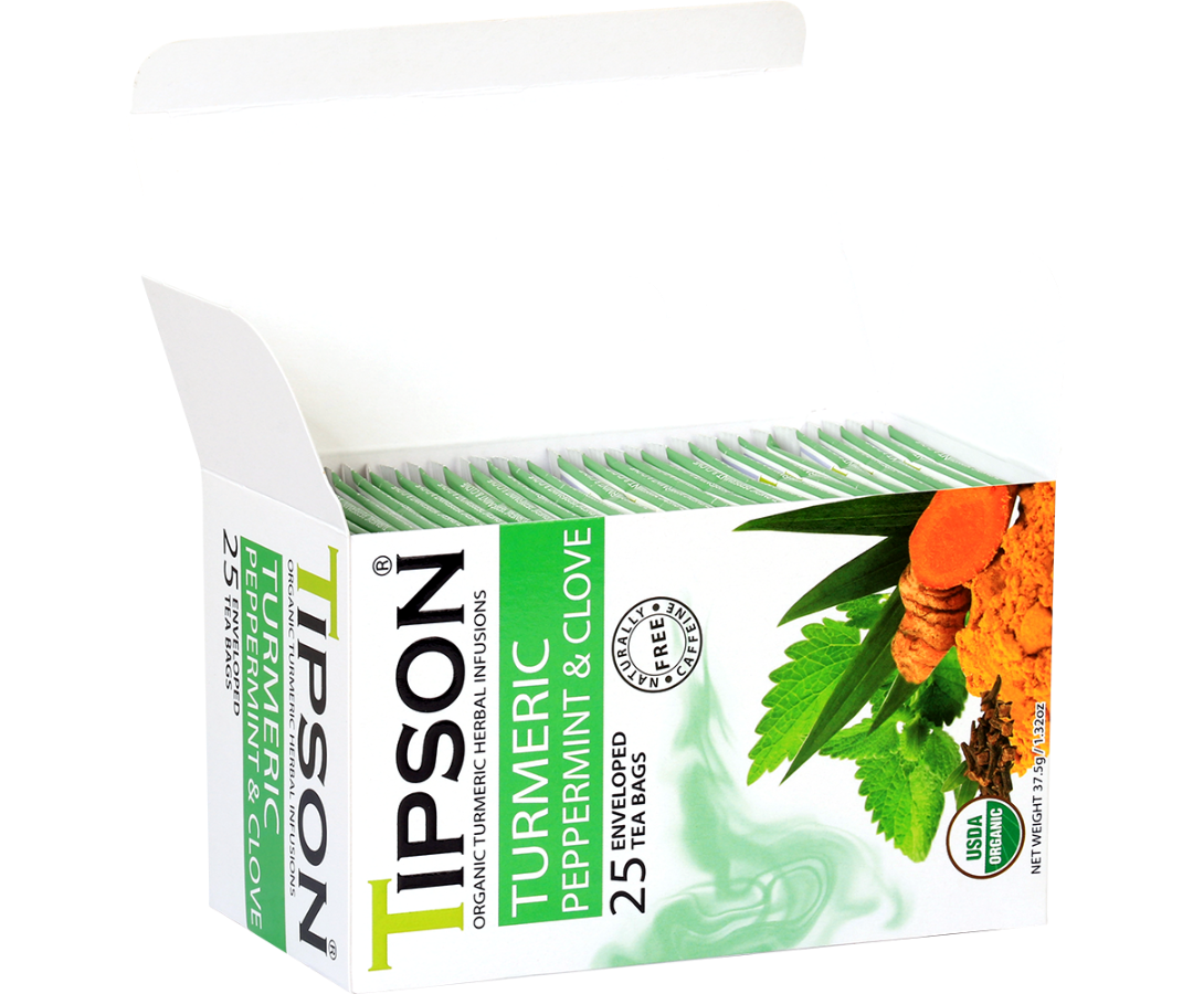Organic Turmeric Peppermint & Clove - 25 Enveloped Tea Bags