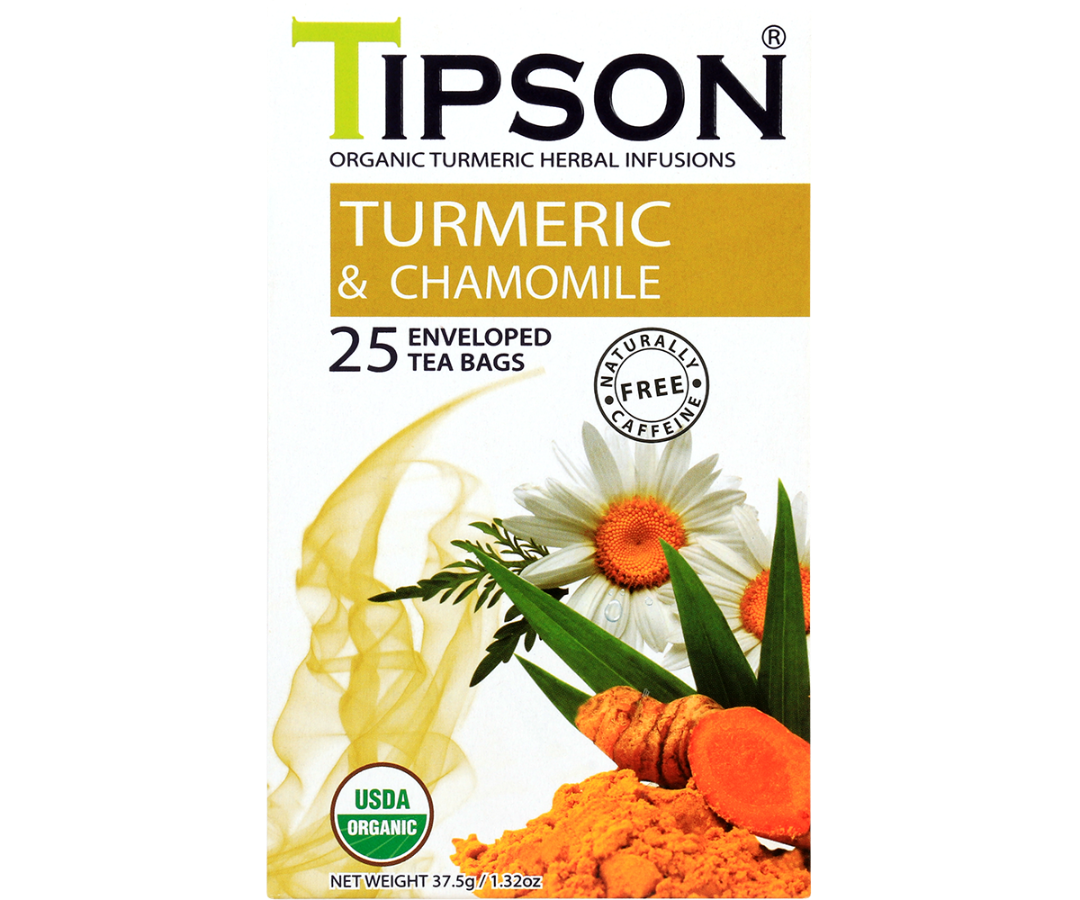 Organic Turmeric & Chamomile - 25 Enveloped Tea bags