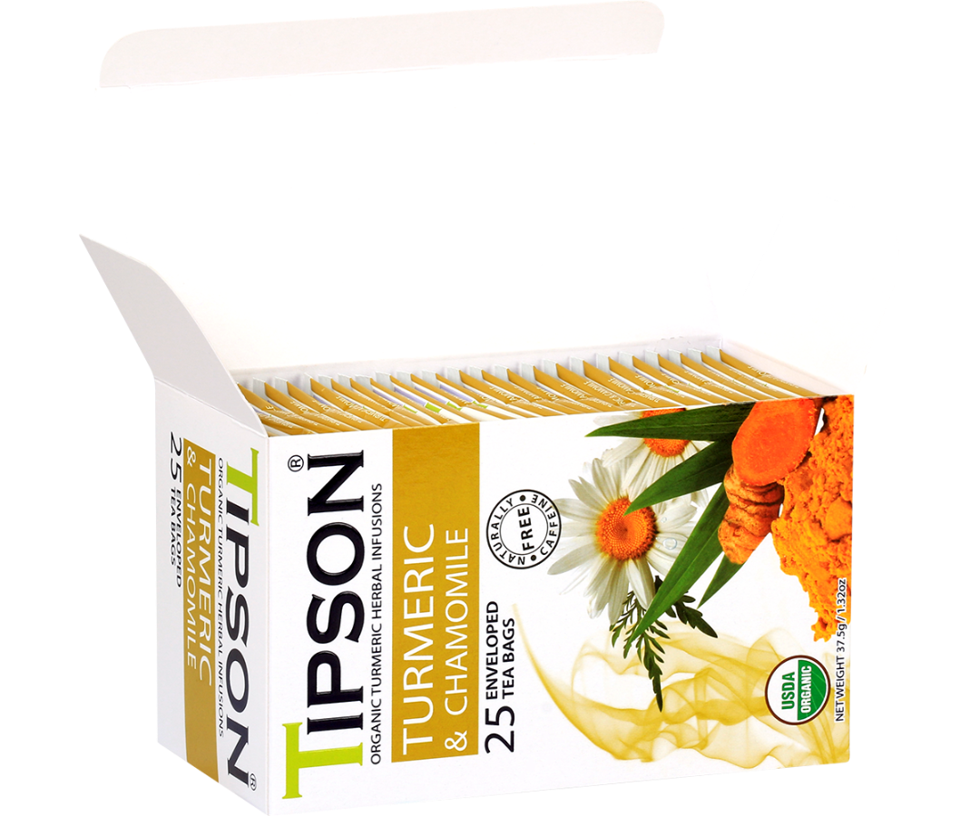 Organic Turmeric & Chamomile - 25 Enveloped Tea bags