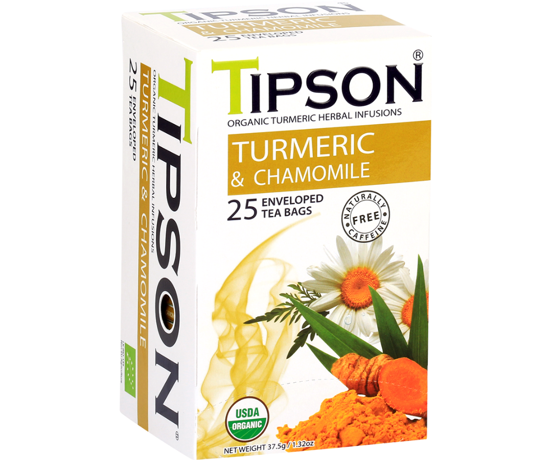 Organic Turmeric & Chamomile - 25 Enveloped Tea bags