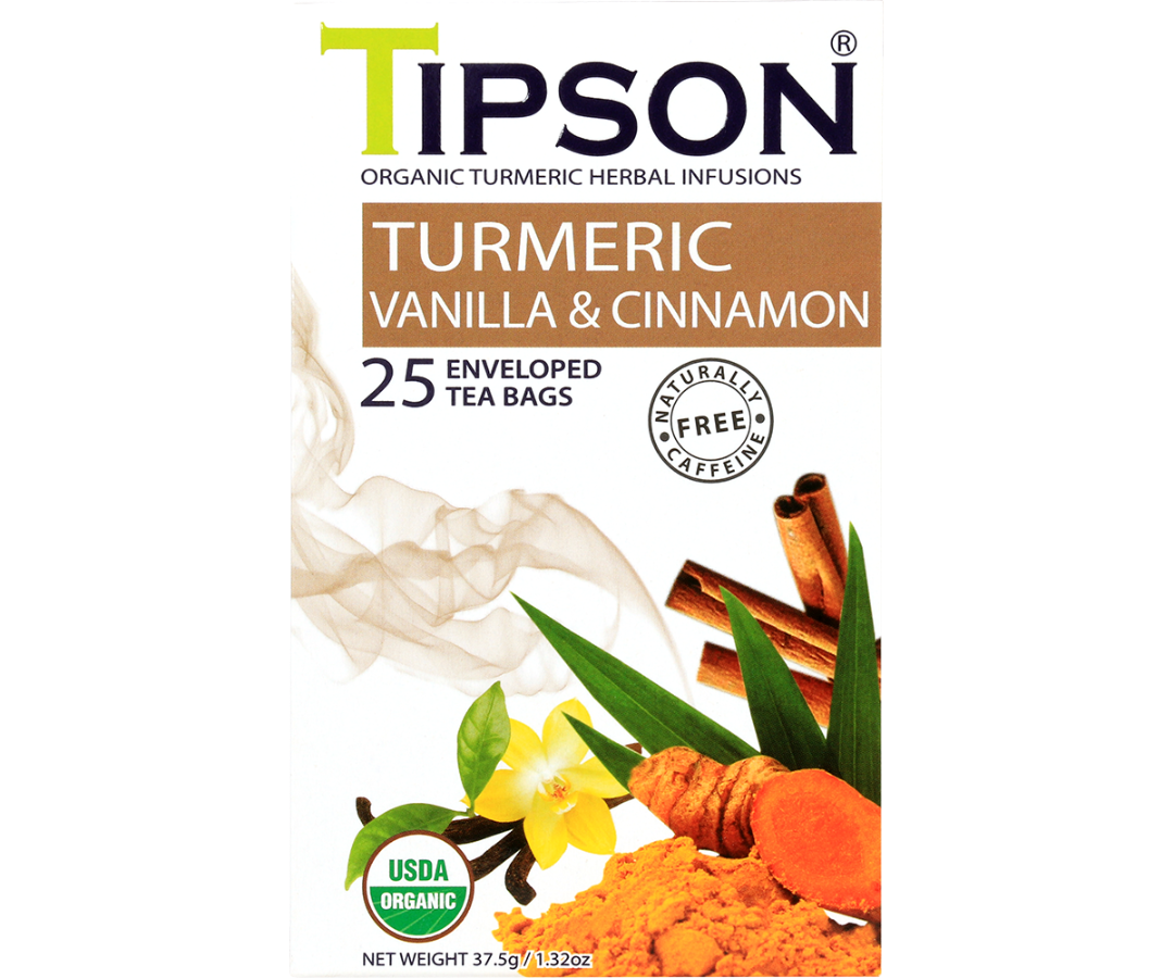 Organic Turmeric Vanilla & Cinnamon - 25 Enveloped Tea Bags