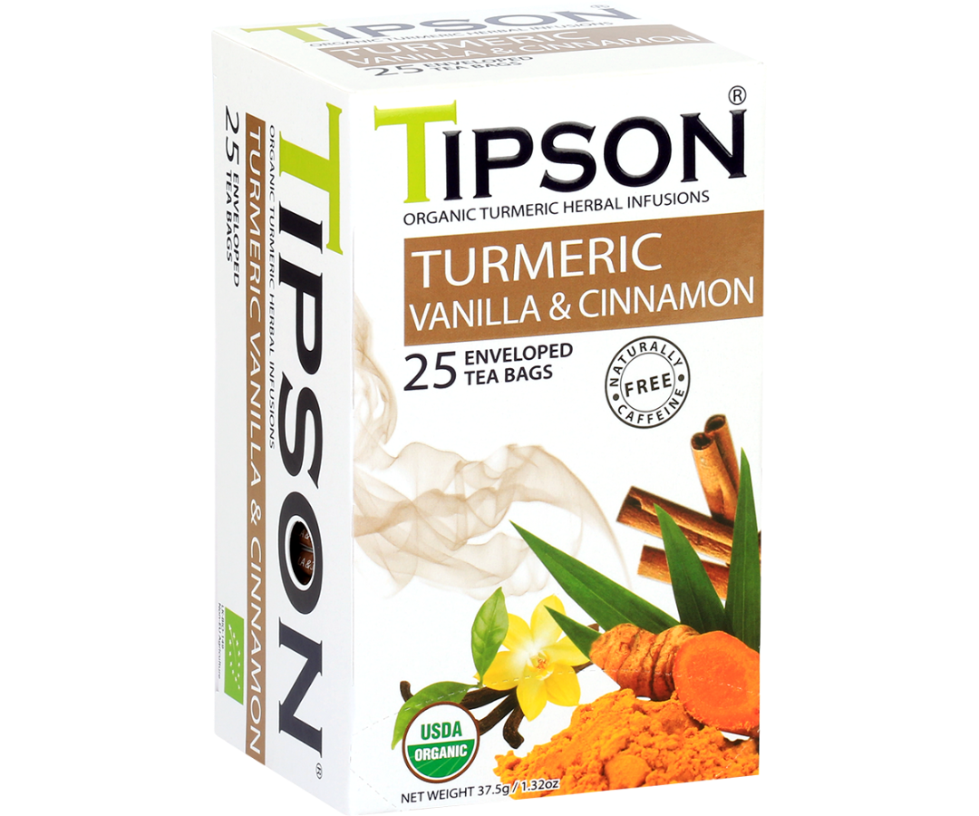 Organic Turmeric Vanilla & Cinnamon - 25 Enveloped Tea Bags