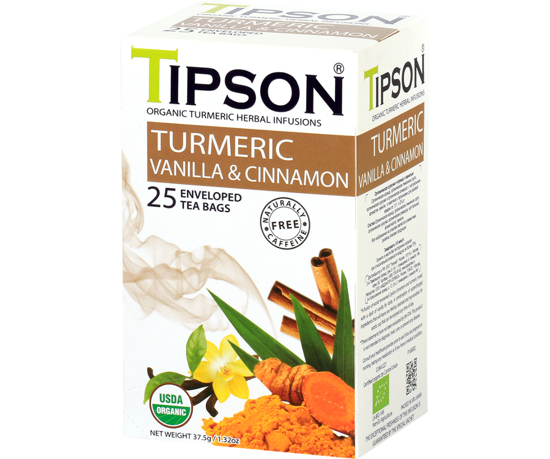 Organic Turmeric Vanilla & Cinnamon - 25 Enveloped Tea Bags