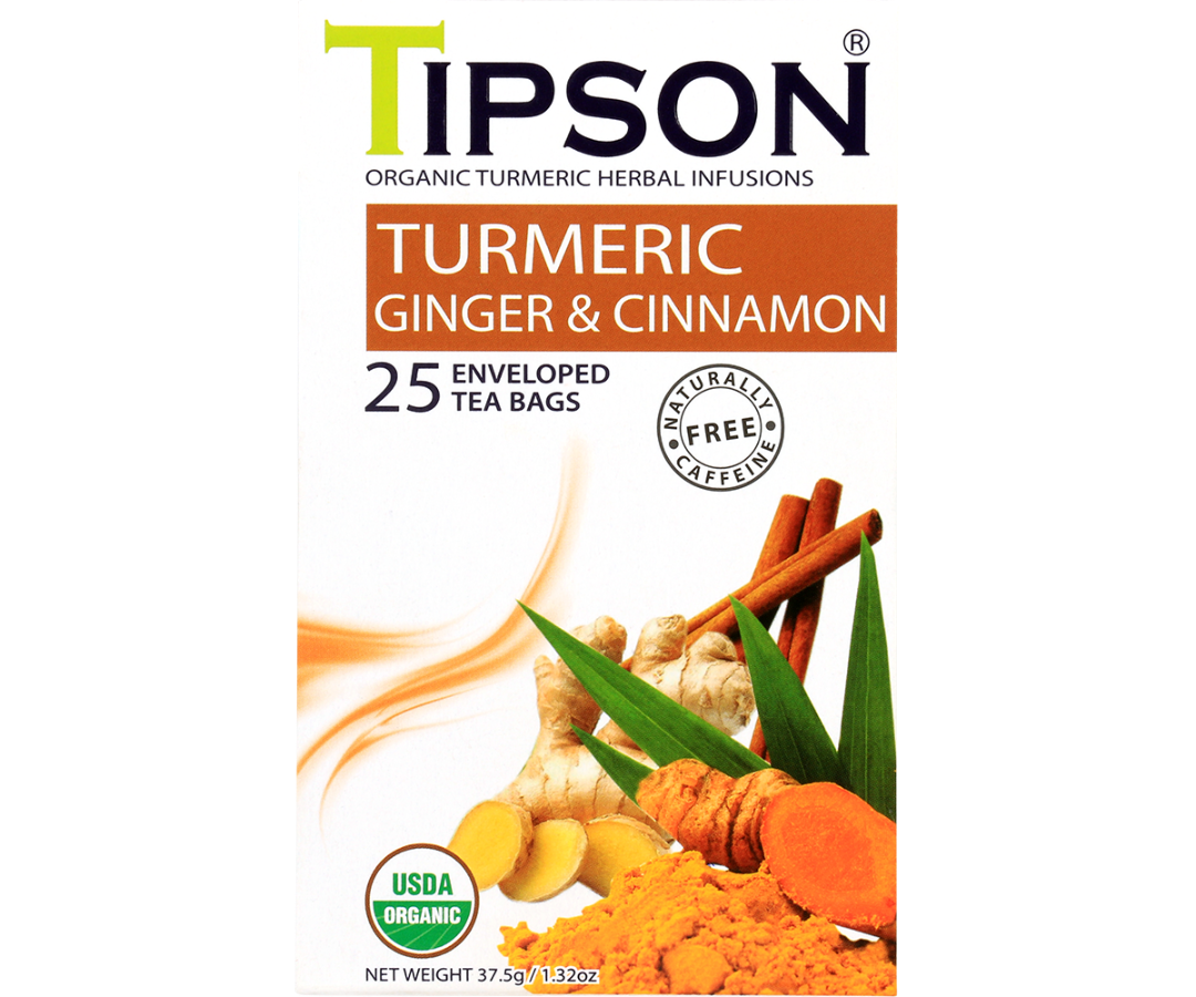 Organic Turmeric Ginger & Cinnamon - 25 Enveloped Tea Bags