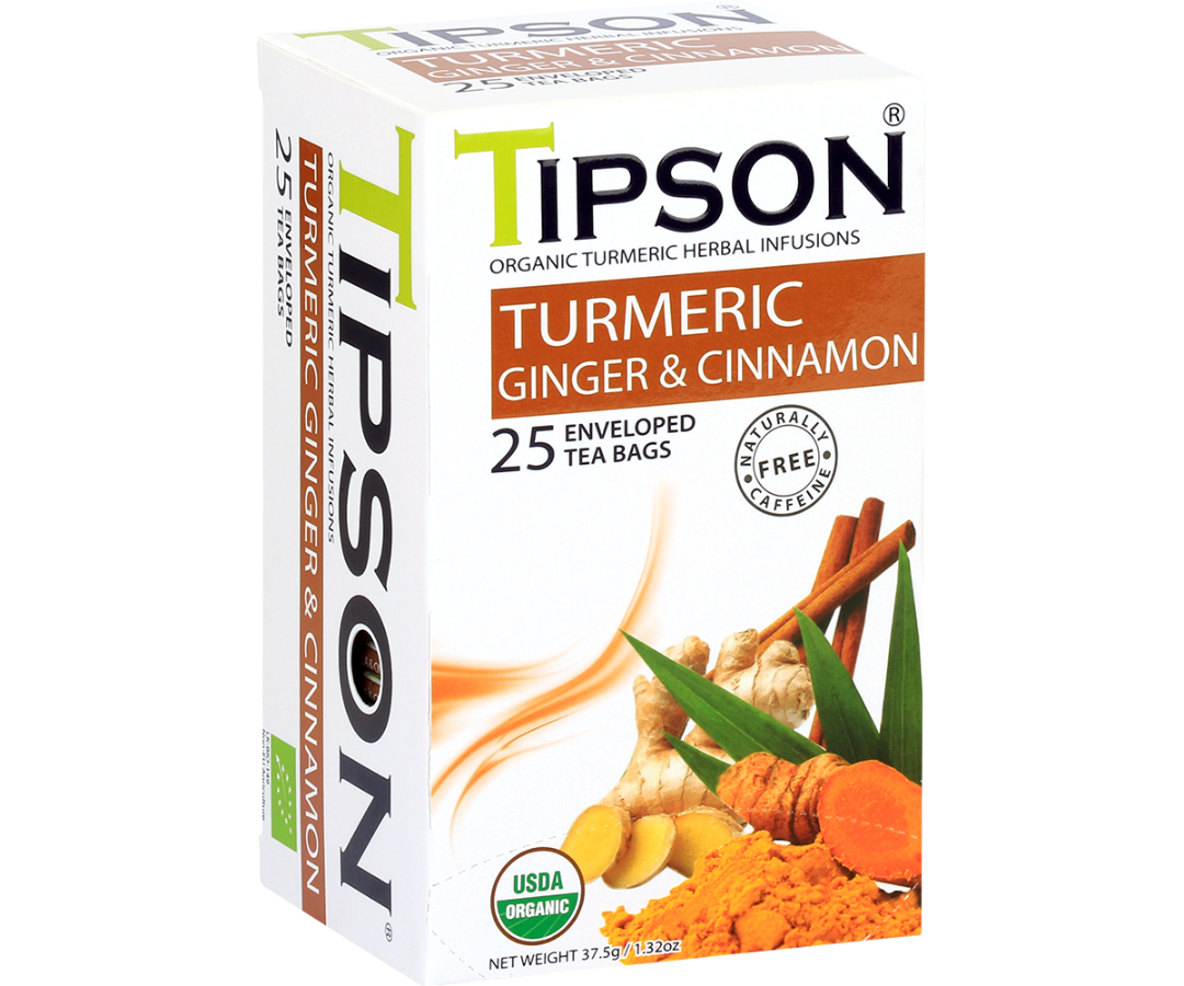 Organic Turmeric Ginger & Cinnamon - 25 Enveloped Tea Bags
