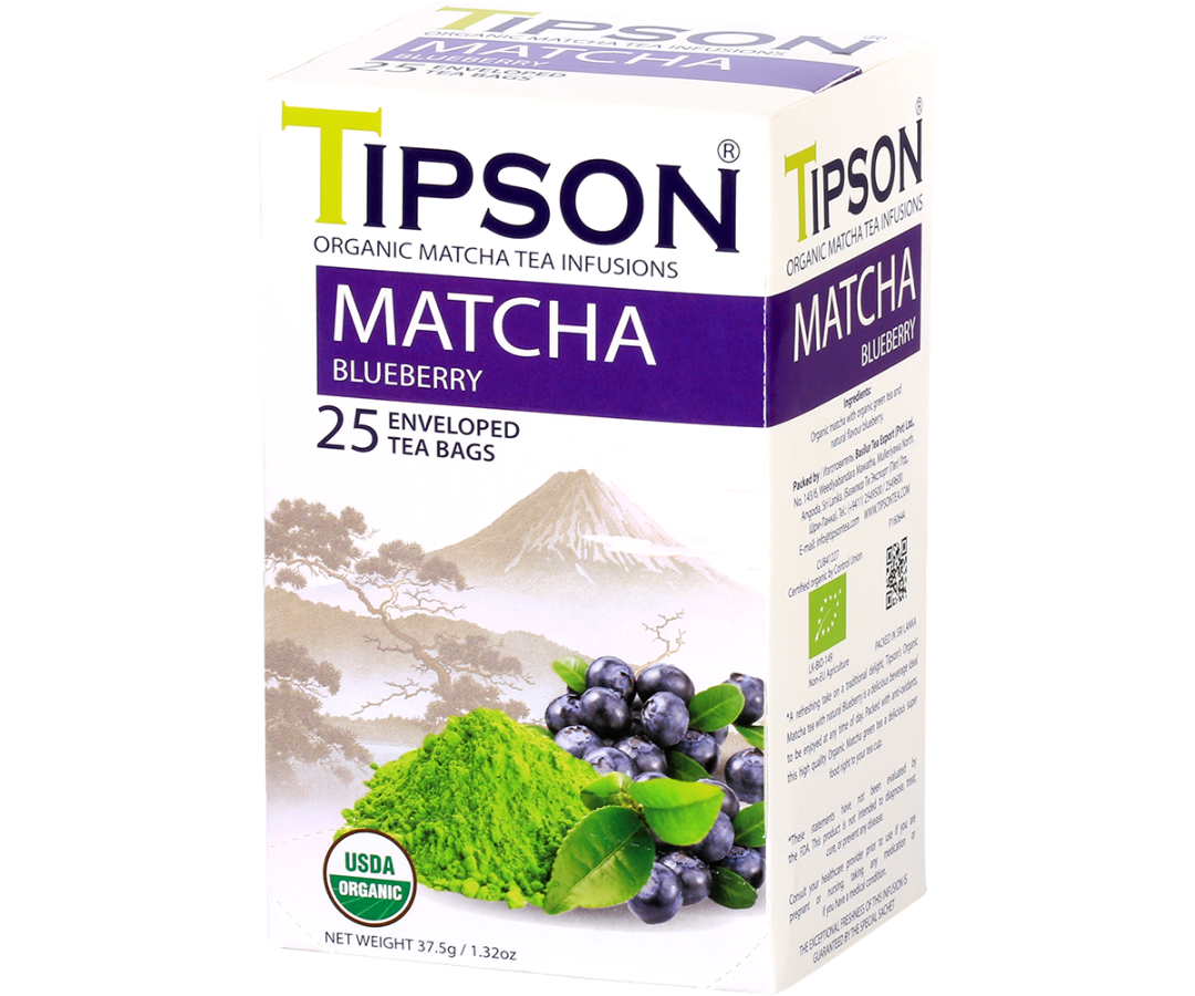 Organic Matcha Blueberry - 25 Enveloped Tea Bags