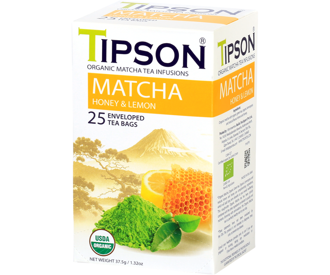Organic Matcha Honey & Lemon - 25 Enveloped Tea Bags