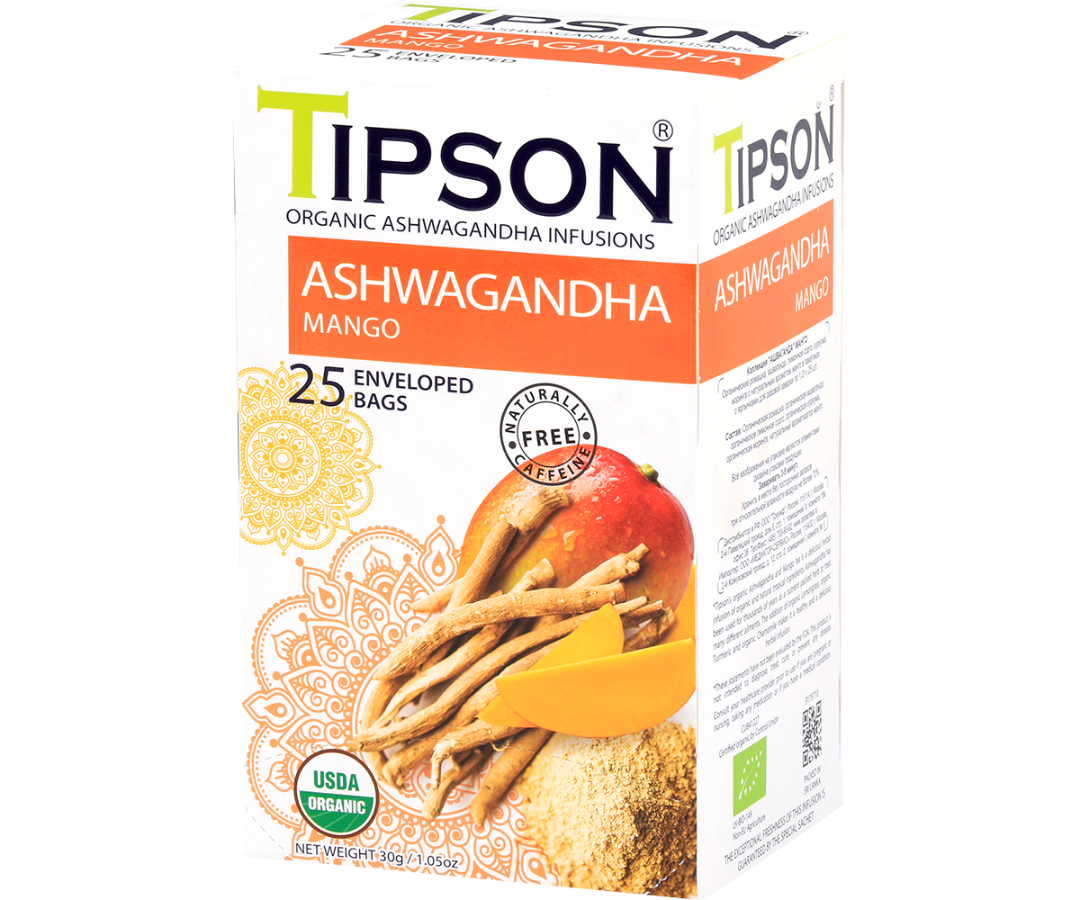 Organic Ashwagandha With Mango - 25 Enveloped Tea Bags