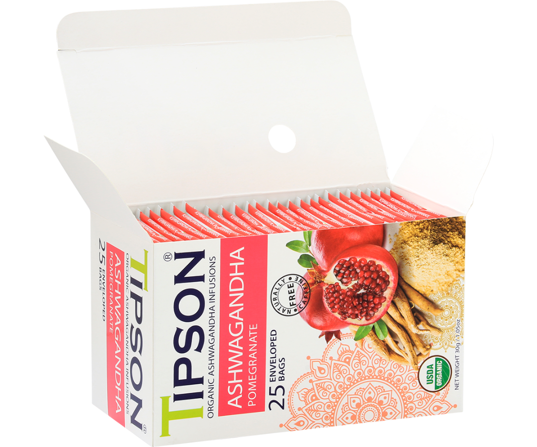 Organic Ashwagandha With Pomegranate - 25 Enveloped Tea Bags