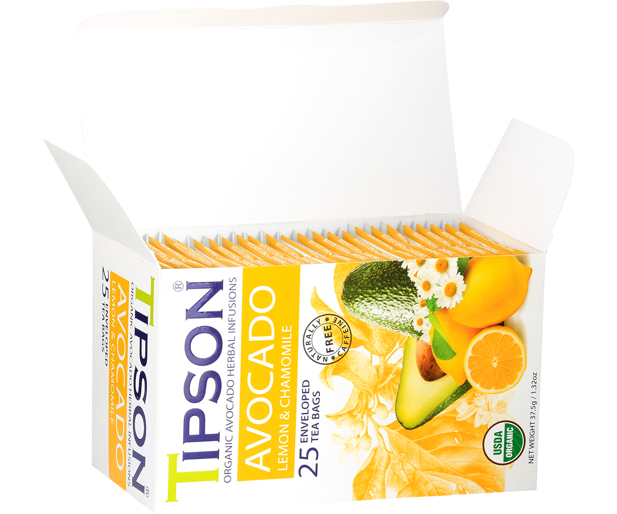 Tipson Avocado - Lemon and Chamomile - 25 Enveloped Tea Bags