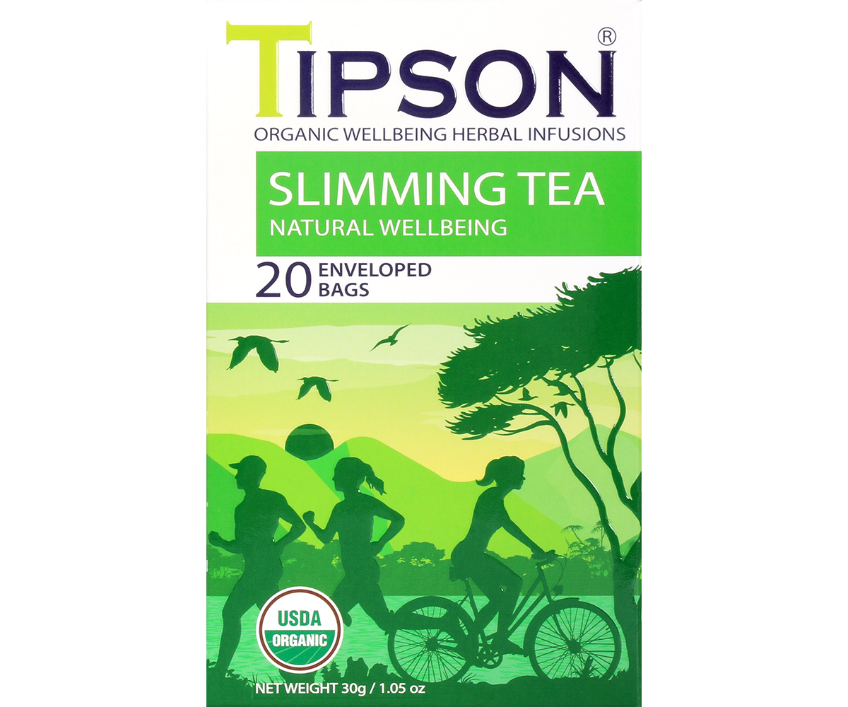 Tipson Slimming Tea - Natural Wellbeing - 20 Enveloped Tea Bags