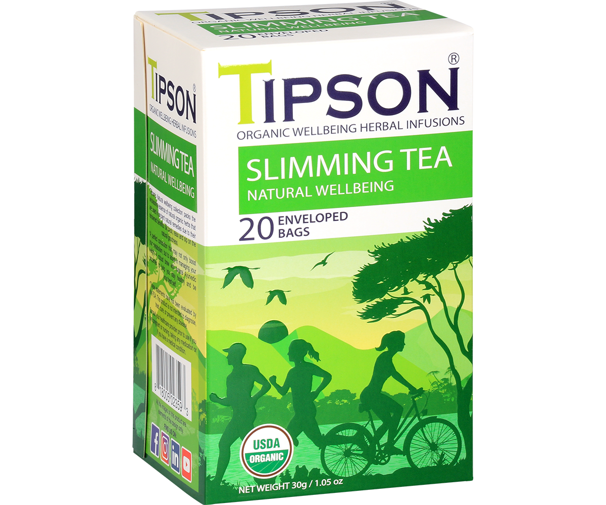 Tipson Slimming Tea - Natural Wellbeing - 20 Enveloped Tea Bags