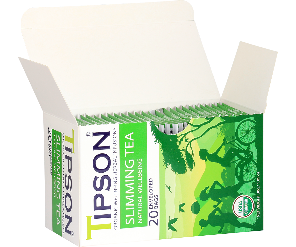 Tipson Slimming Tea - Natural Wellbeing - 20 Enveloped Tea Bags