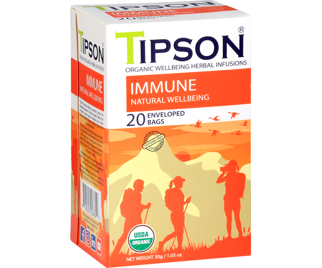 Tipson Immune - Natural Wellbeing - 20 Enveloped Tea Bags