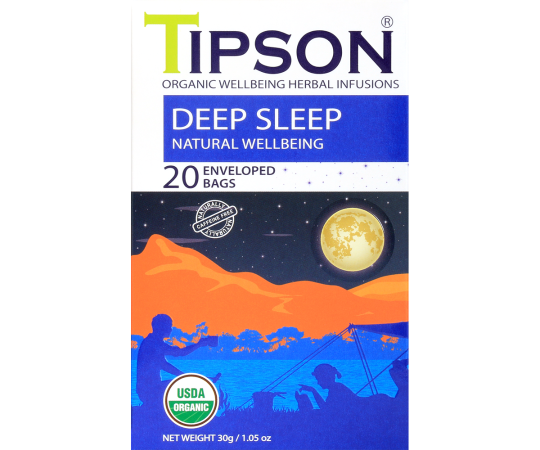 Tipson Deep Sleep - Natural Wellbeing - 20 Enveloped Tea Bags