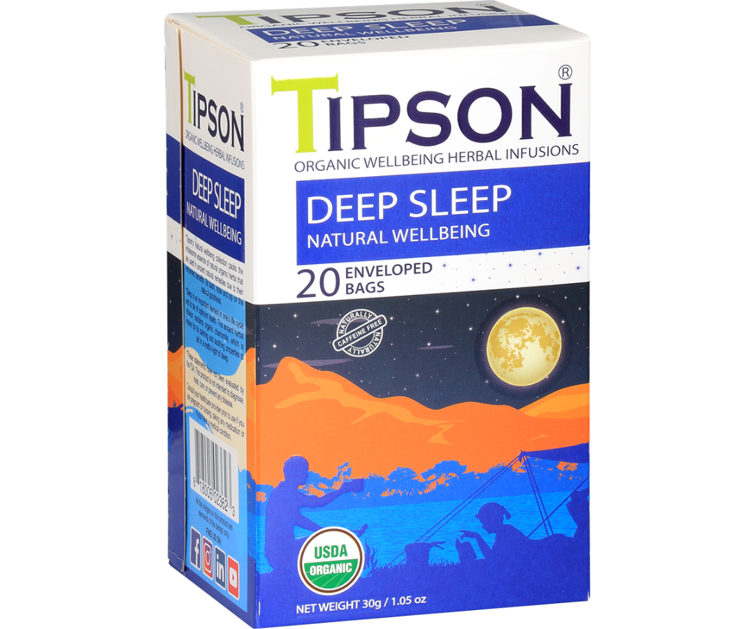 Tipson Deep Sleep - Natural Wellbeing - 20 Enveloped Tea Bags