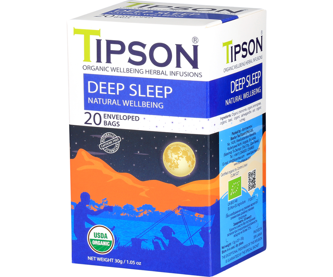 Tipson Deep Sleep - Natural Wellbeing - 20 Enveloped Tea Bags