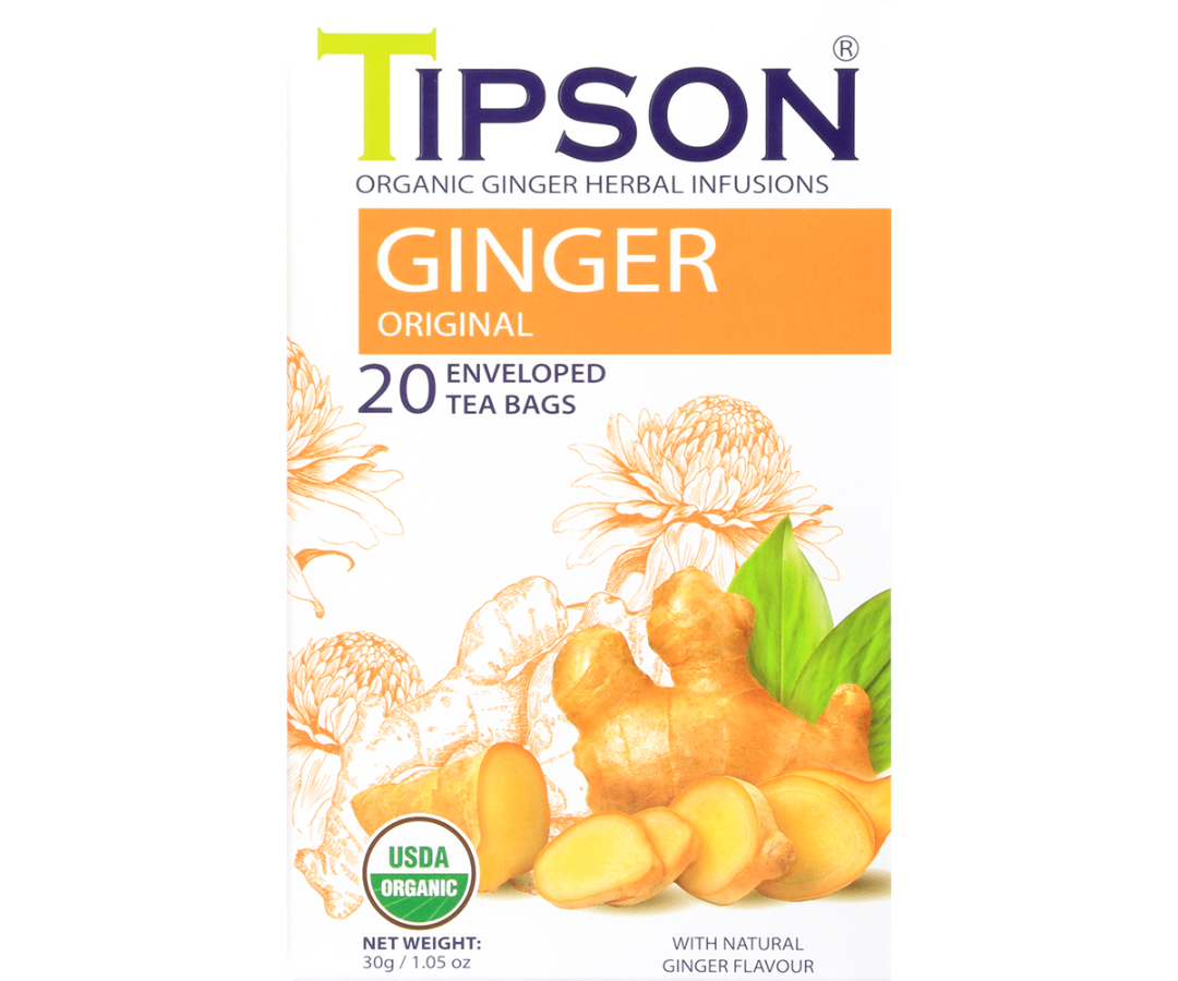 Tipson Organic Ginger Original - 20 Enveloped Tea Bags