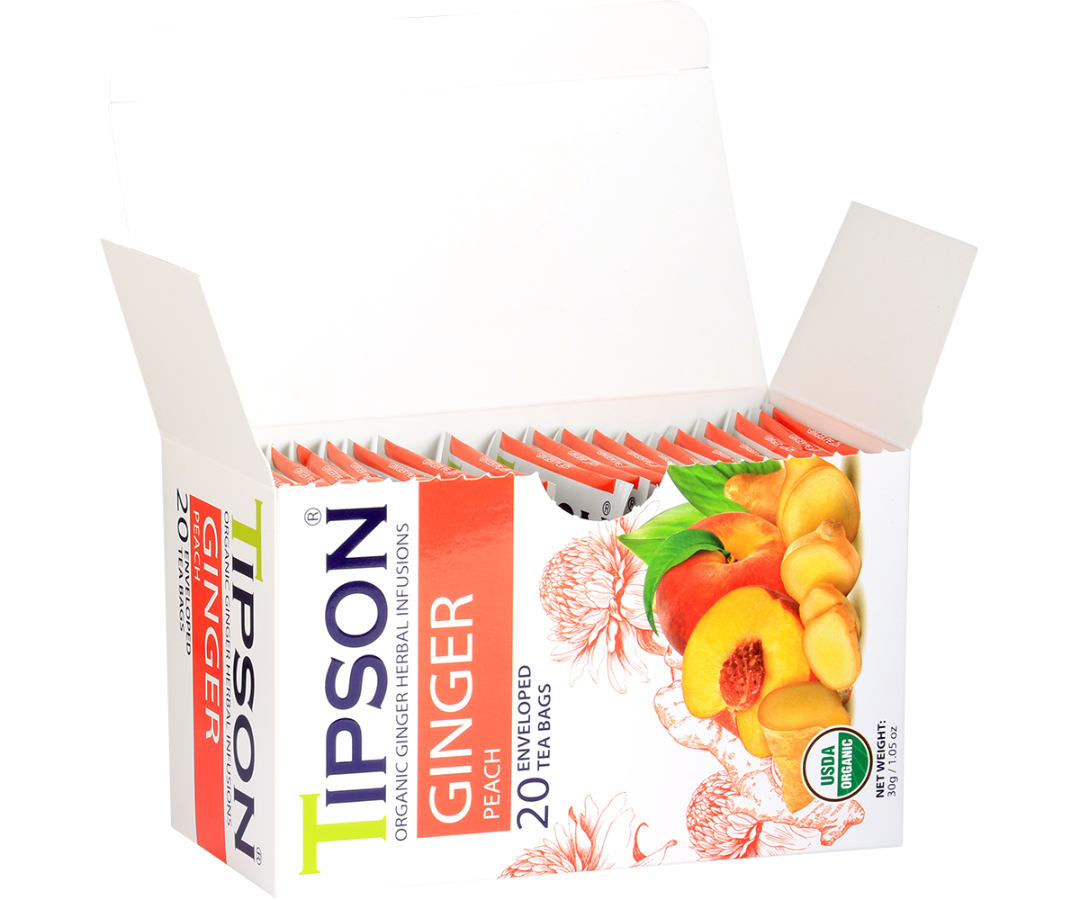 Organic Ginger - Ginger Peach - 20 Enveloped Tea Bags