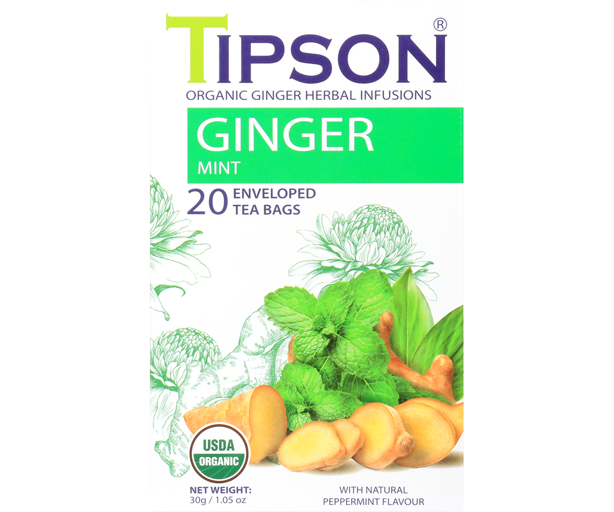 Organic Ginger - Ginger Mint - 20 Enveloped Tea Bags