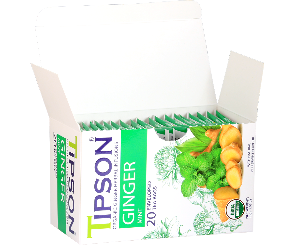 Organic Ginger - Ginger Mint - 20 Enveloped Tea Bags