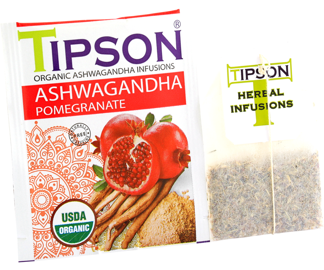 Organic Ashwagandha With Pomegranate - 25 Enveloped Tea Bags