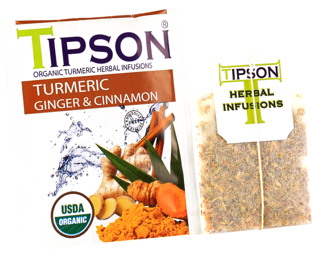 Organic Turmeric Ginger & Cinnamon - 25 Enveloped Tea Bags
