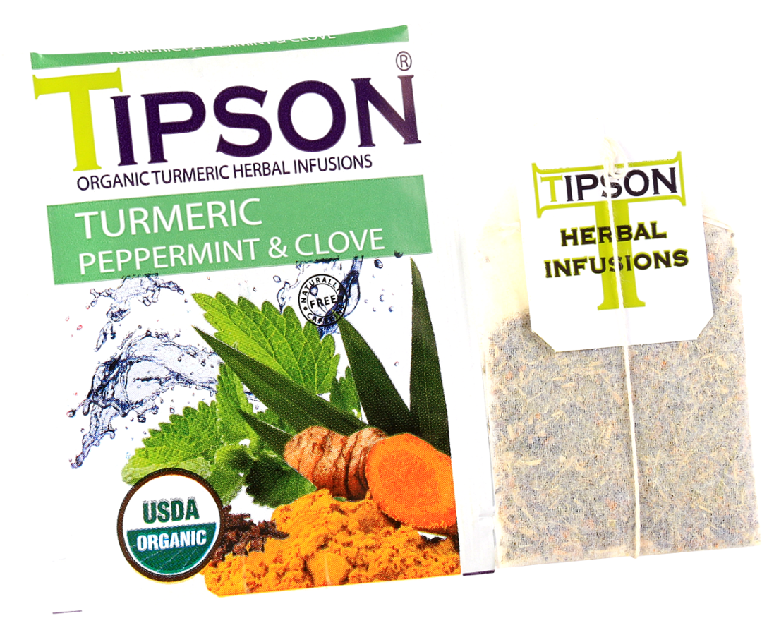 Organic Turmeric Peppermint & Clove - 25 Enveloped Tea Bags